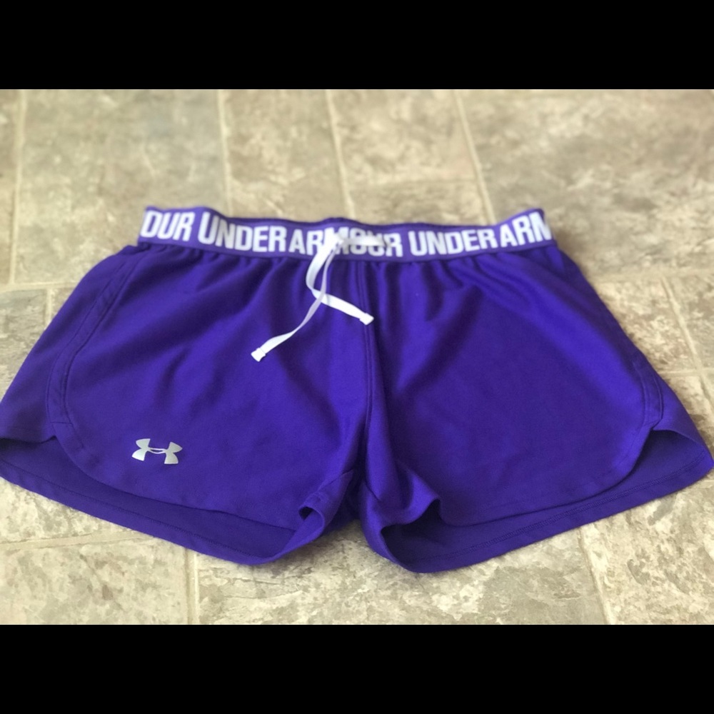 Purple UA shorts